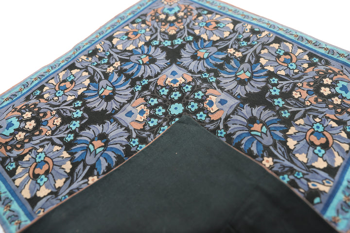 1'x1' Blue Floral Design Machine Woven Pillowcase