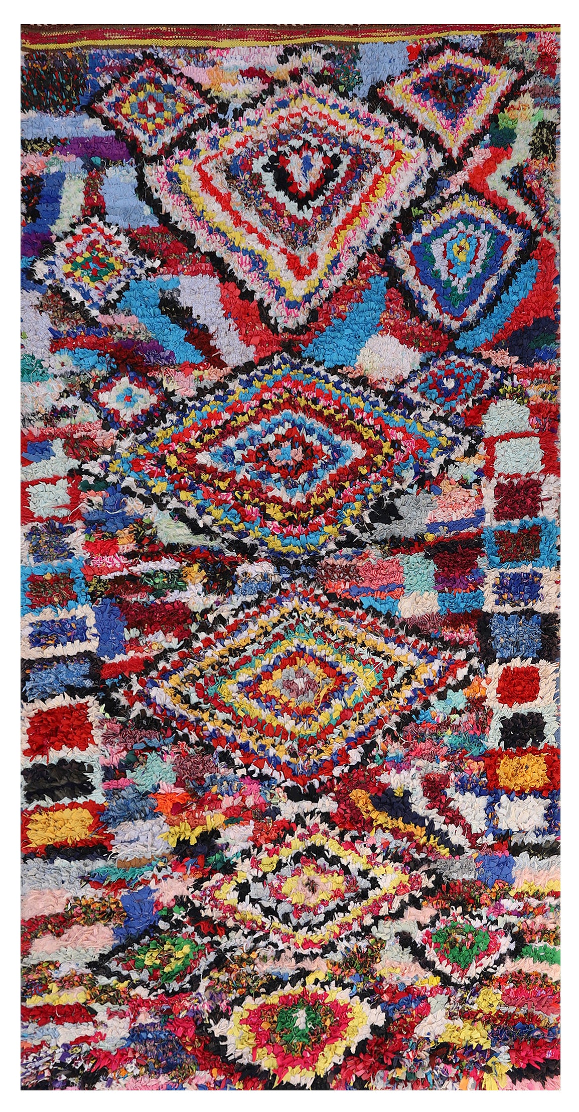 5'x9' Colorful Vintage Moroccan Hand Knotted Geometric Rug