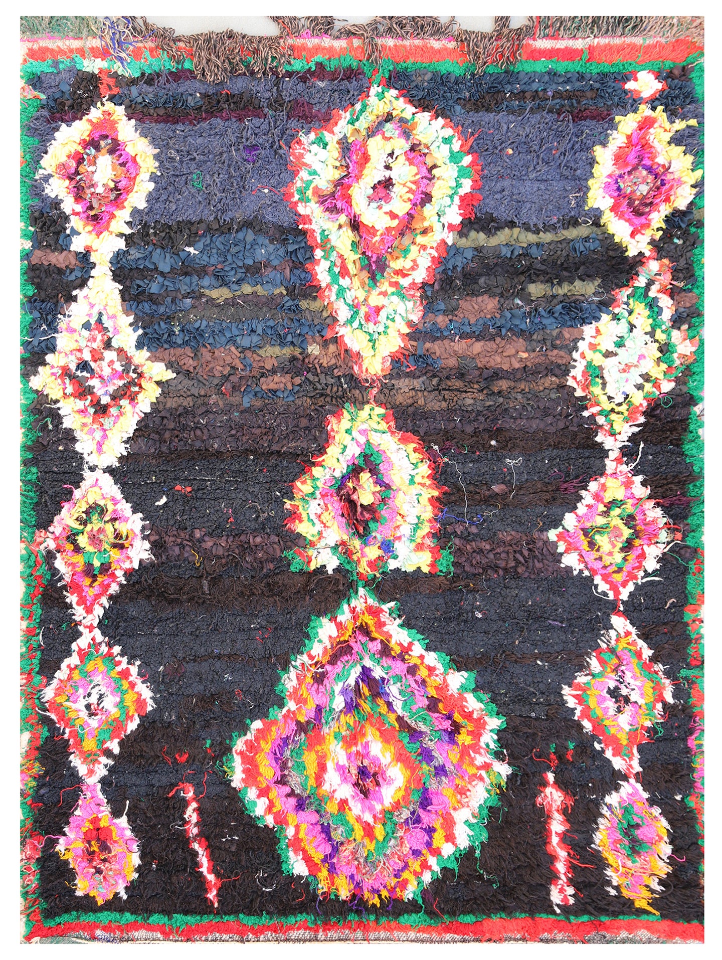 4'x5' Vintage Berber Moroccan Boucherouite Rug