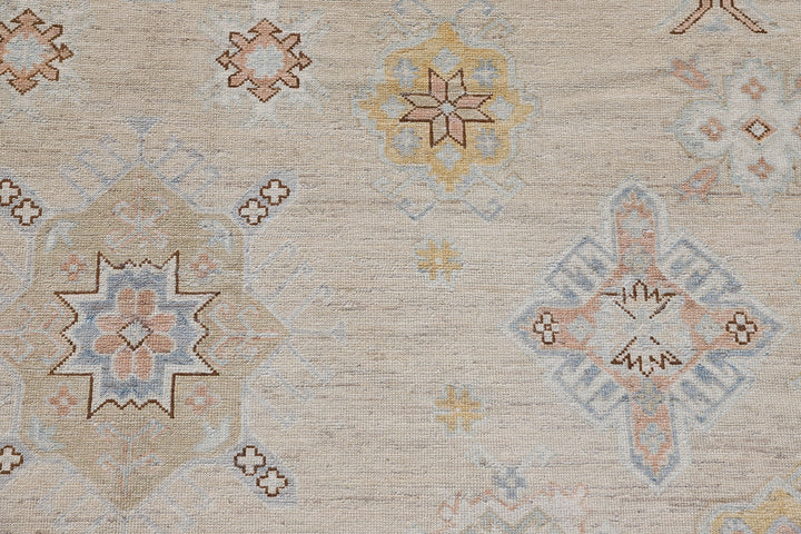 9'x12' Ariana Geometric Earth Tone Hand Knotted Wool Hazara Area Rug