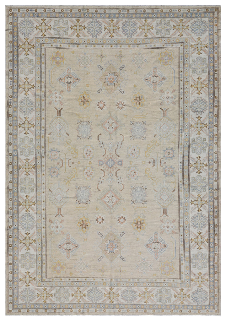 9'x12' Ariana Geometric Earth Tone Hand Knotted Wool Hazara Area Rug