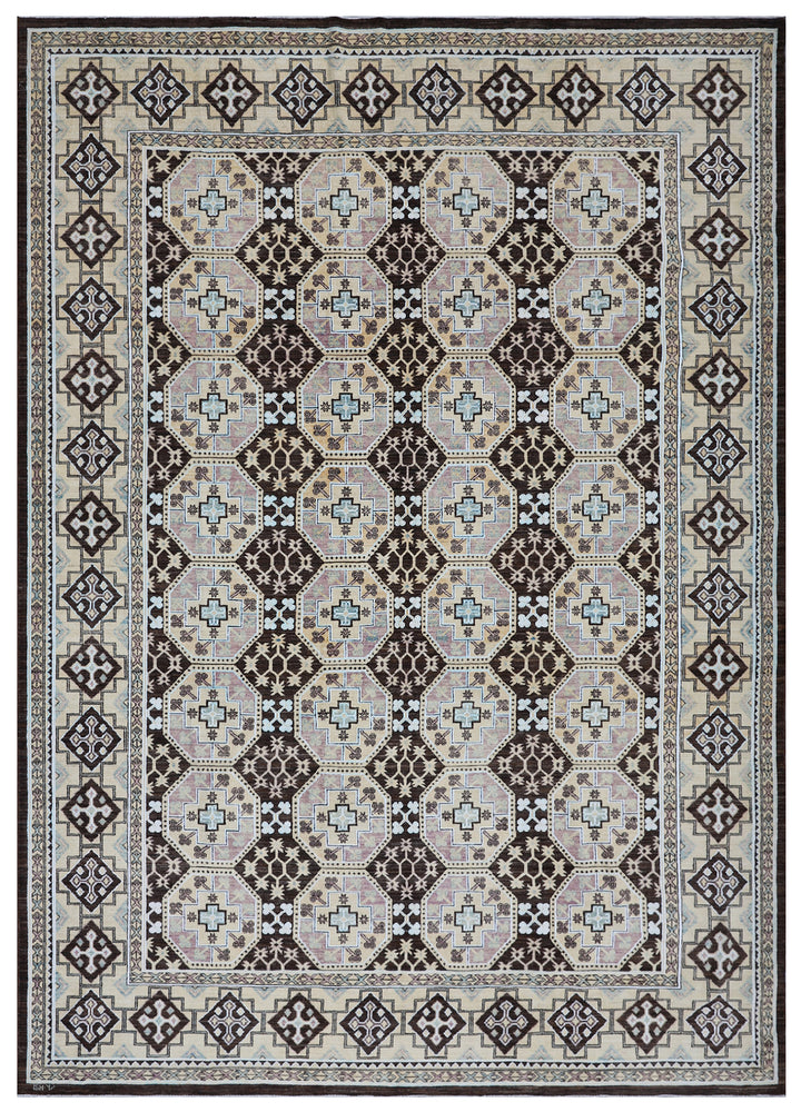 9'x12' Afghan Rug | Ariana Transitional Geometric Design | Turkman Rug