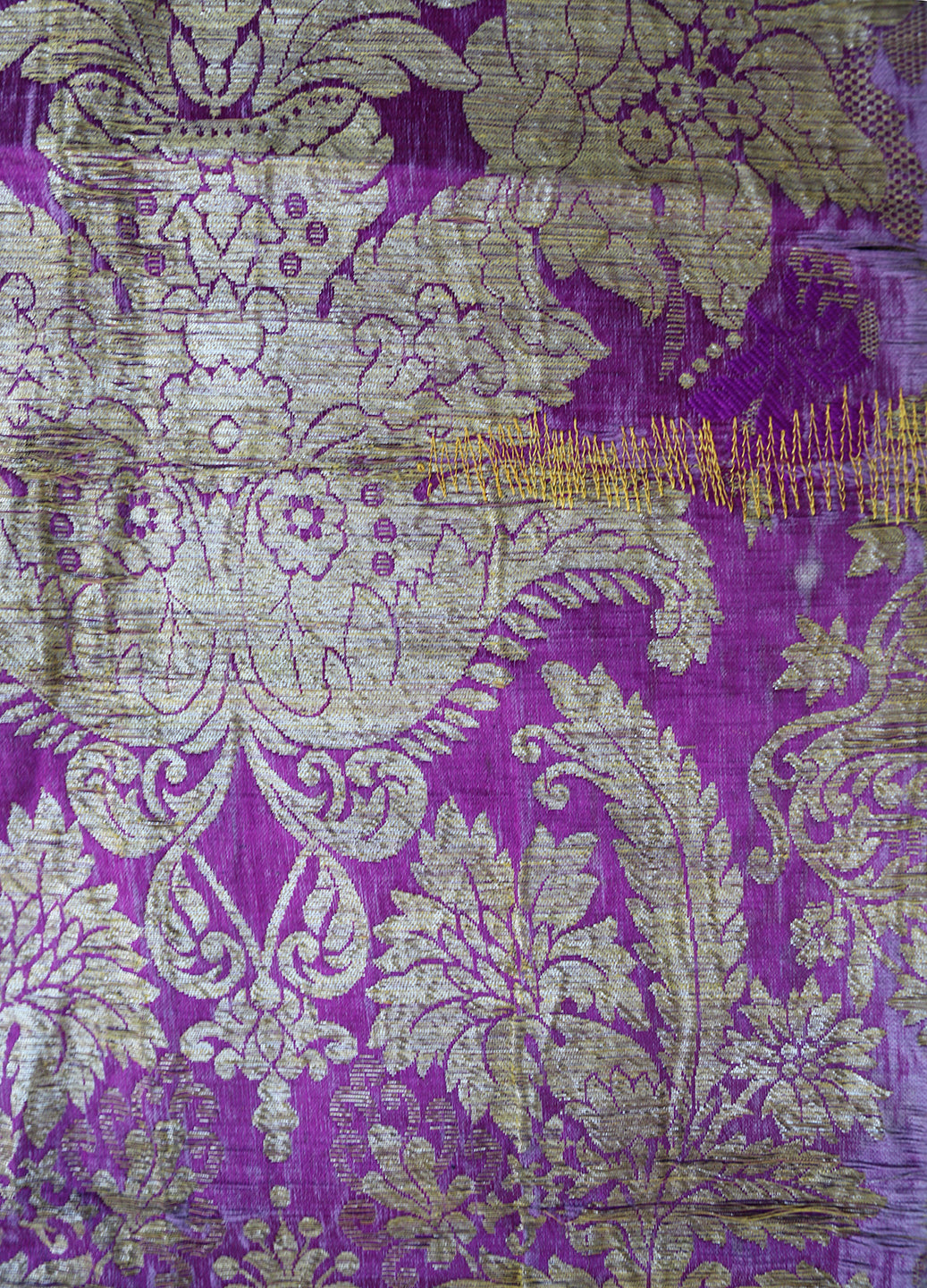 3'x4' Purple Gold Antique Textile