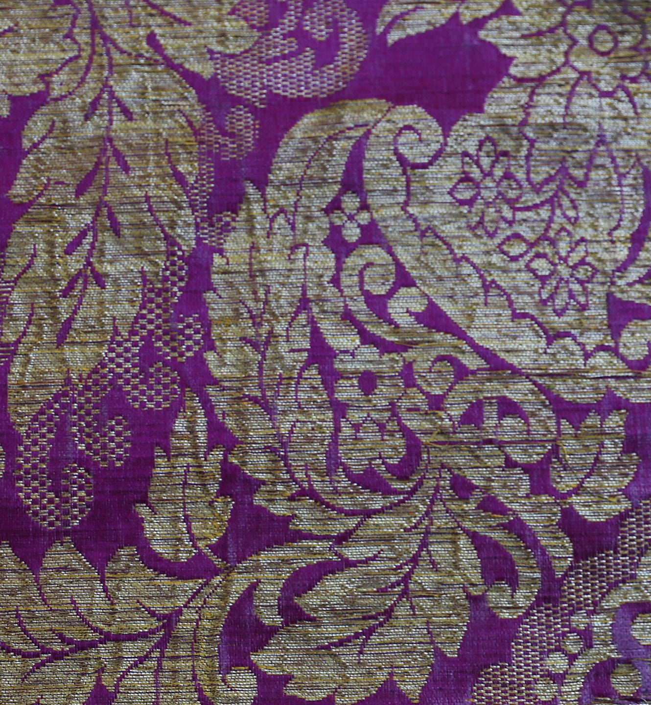 3'x4' Purple Gold Antique Textile