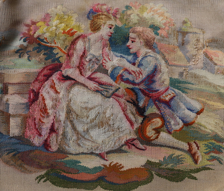 8"x9" Antique French Aubusson Lady Purse