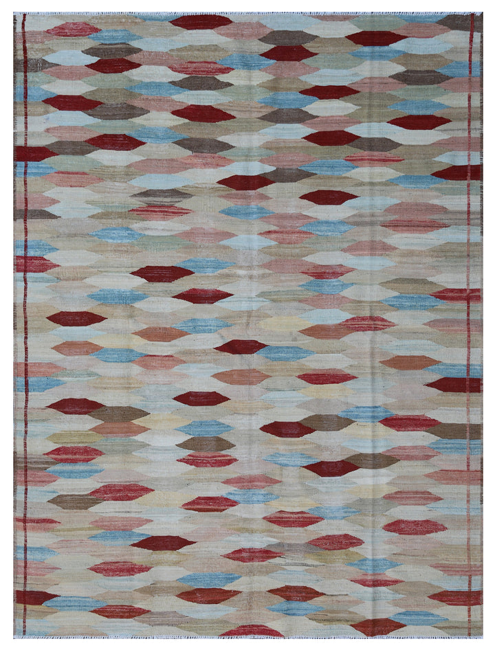 5'x7' Ariana Jewel Tone Medium Size Hand Knotted Kilim Collection Rug