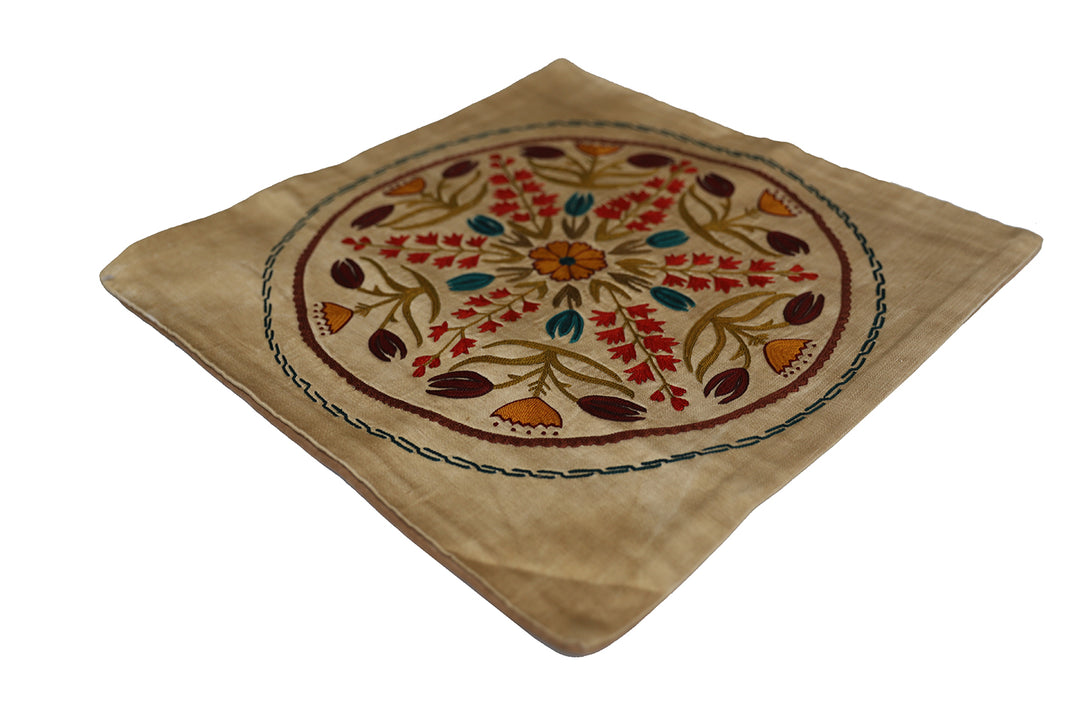 17"x18" Hand Embroidered Uzbek Suzani Pillowcase