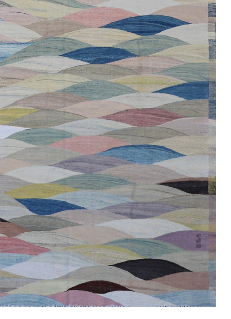 10x14 Large Colorful Geometric Ariana Kilim Rug - Afghan Wool
