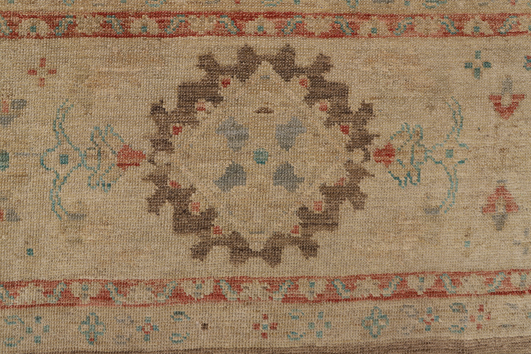 11'x12' Hand-Knotted Turkish Oushak Rug | Organic Wool, Floral Design