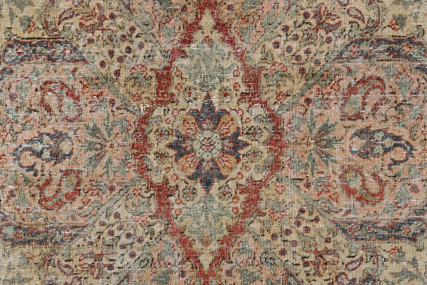 5x8 Soft Grey Terracotta Red Ivory Antique Persian Rug