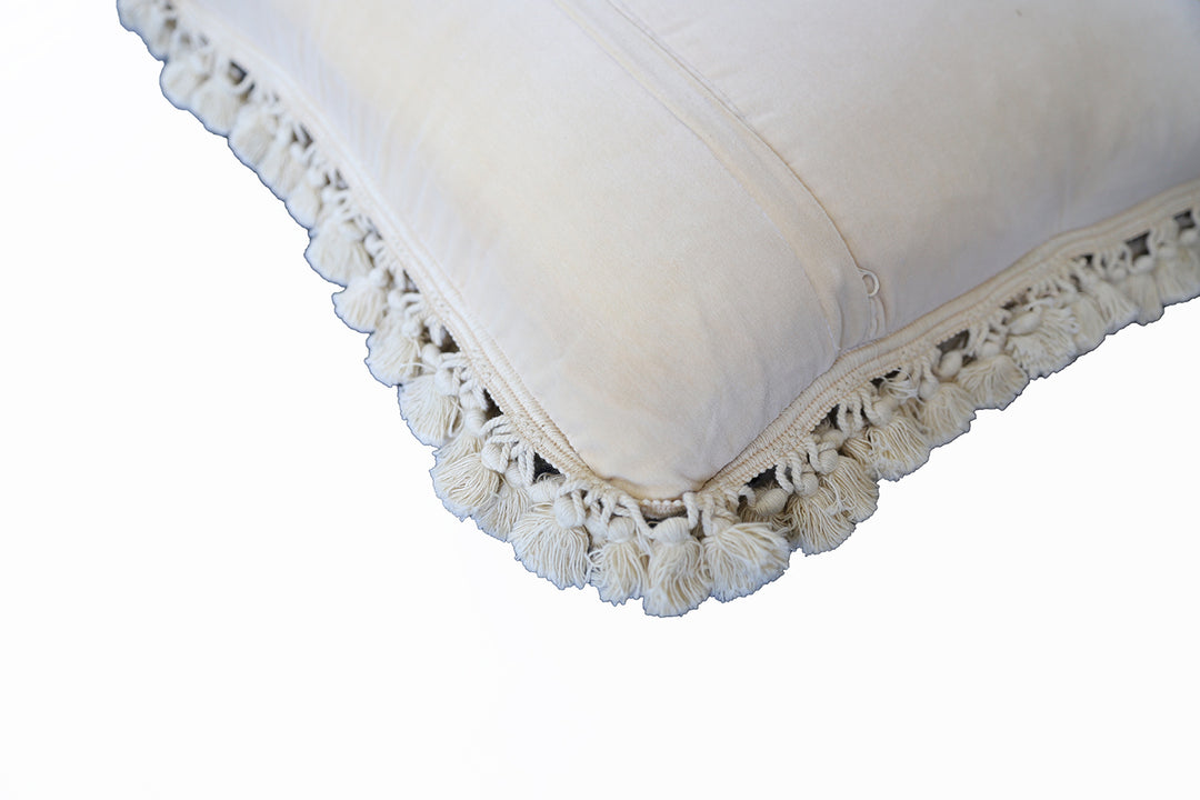  2'x2' Yellow and Cream Floral Hand Stitched Needlepoint Pillowcase