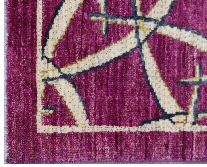 12'x9' Ariana Modern Magenta Cream Brown Rug