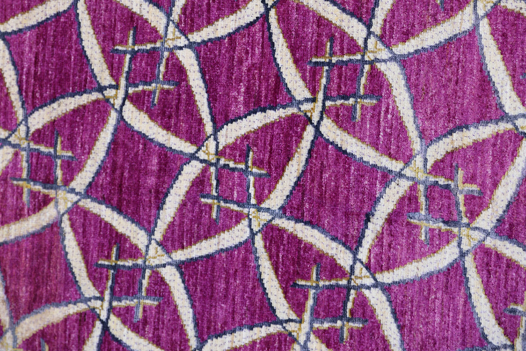 12'x9' Ariana Modern Magenta Cream Brown Rug