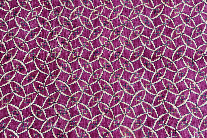 12'x9' Ariana Modern Magenta Cream Brown Rug