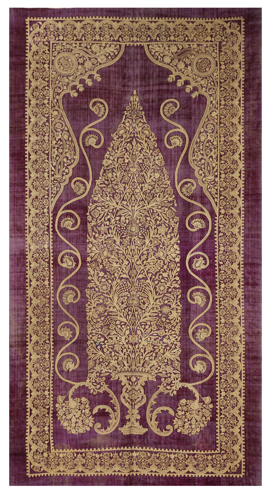 5'x9' Antique European Embroidery Textile