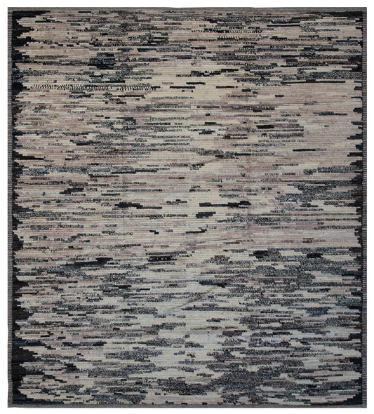 10'x12' Ariana Contemporary Moroccan Style Grey Black Ivory Light Pink Barchi Rug