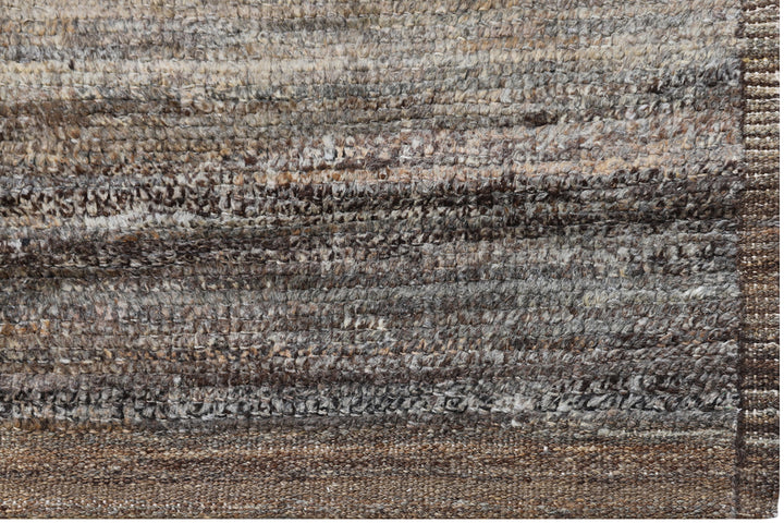 9'x12' Ariana Solid Moroccan Style Dark Brown Dark Grey Barchi Rug