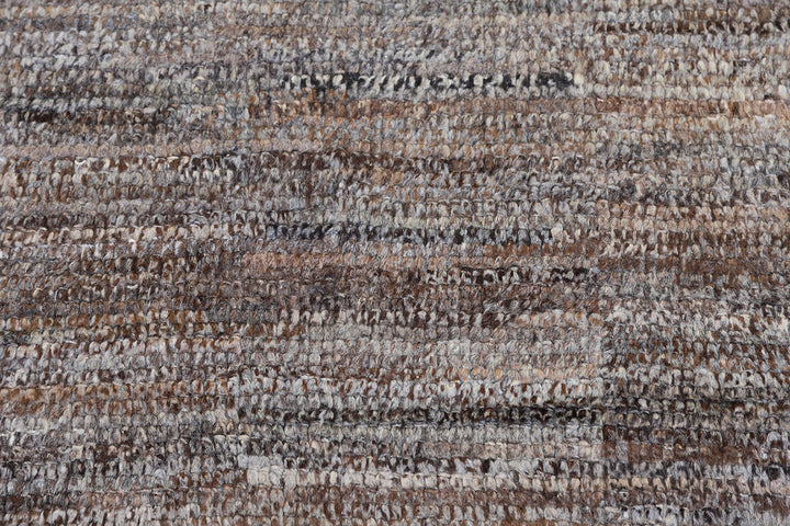 9'x12' Ariana Solid Moroccan Style Dark Brown Dark Grey Barchi Rug