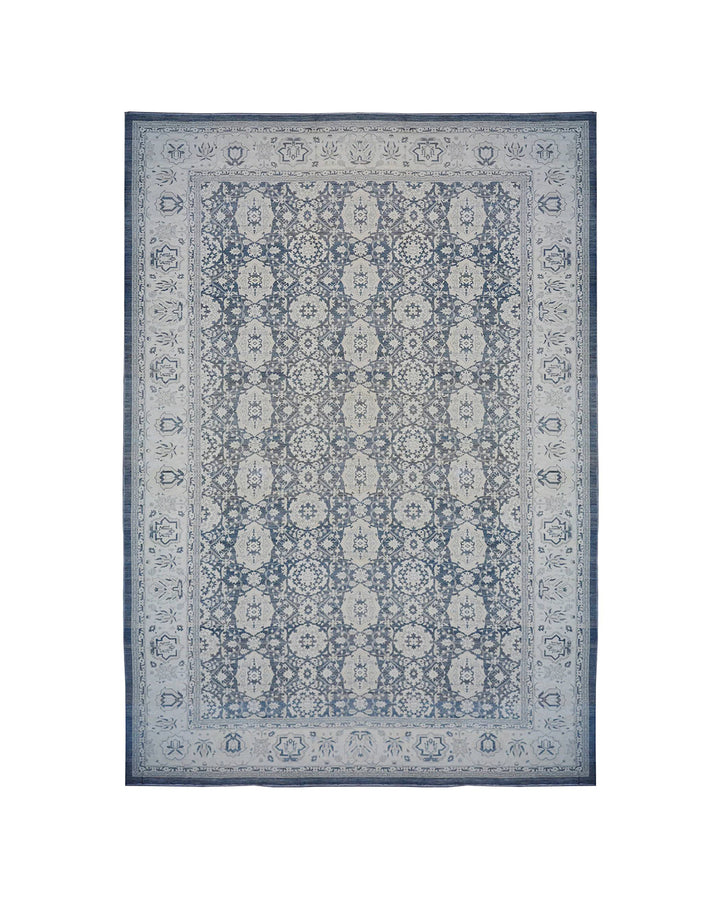 16'x24' Palace Size Area Rug |Navy Agra Design | Wool Hand-knotted