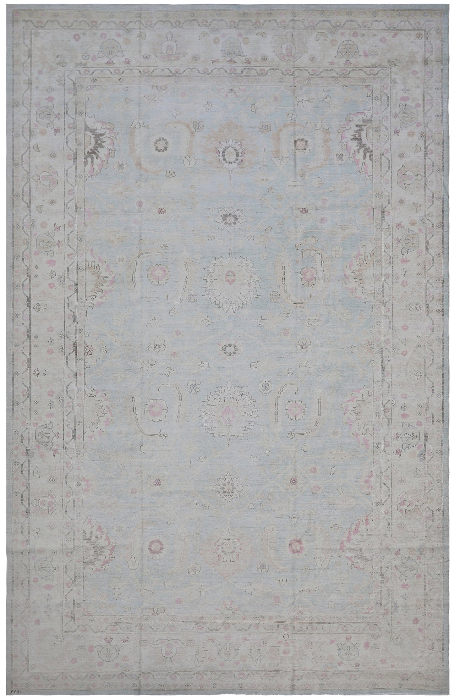 10x15 Soft Blue and Pink Ariana Transitional Rug