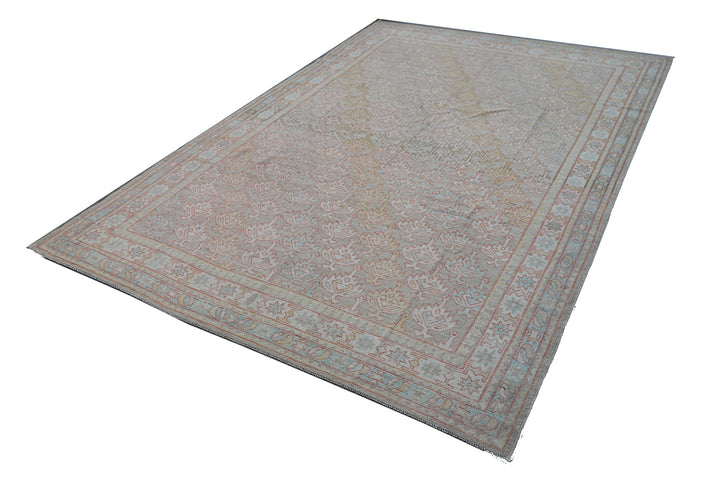 6'x8' Soft Colors Geometric Design Hazara Collection Hand Knotted Wool Rug