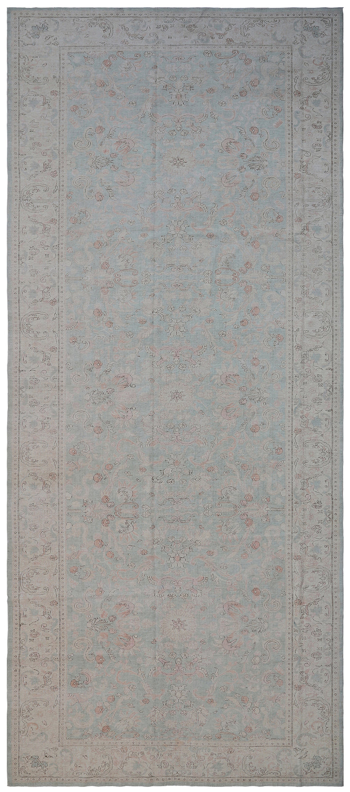 7'x18' Green Gallery Size Floral Design Ariana Luxury Collection Wide Runner Rug