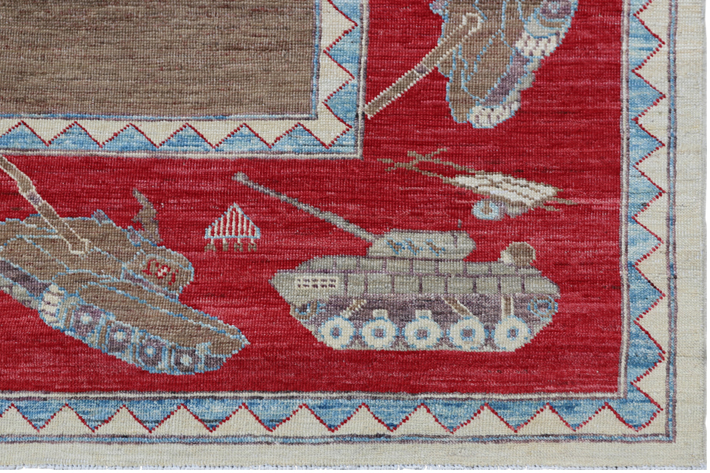 8'x10' Afghan War Rug Pictorial