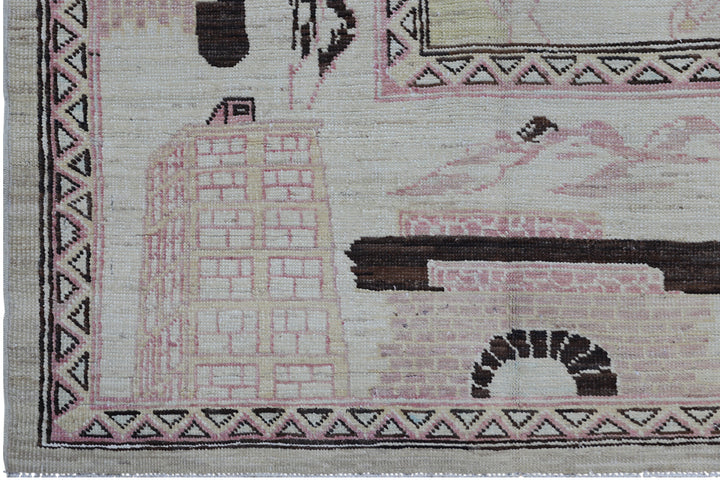 8'x9' Ariana Hand Made Land Scape War Rug