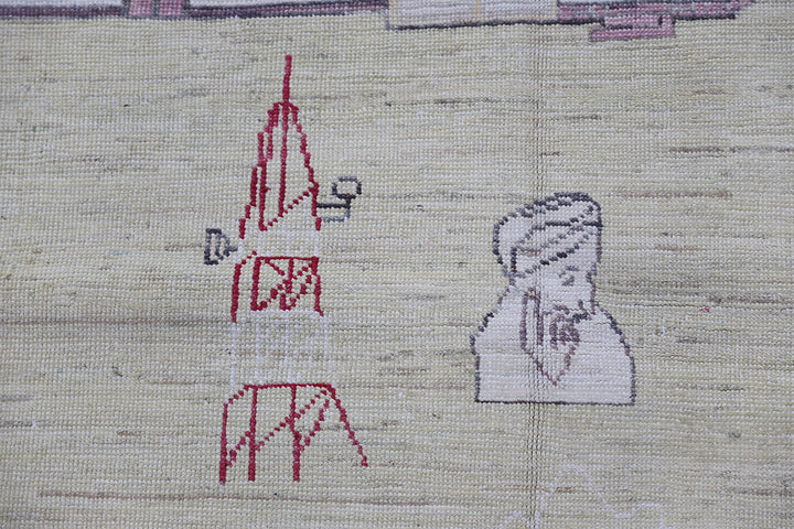 8'x9' Ariana Hand Made Land Scape War Rug