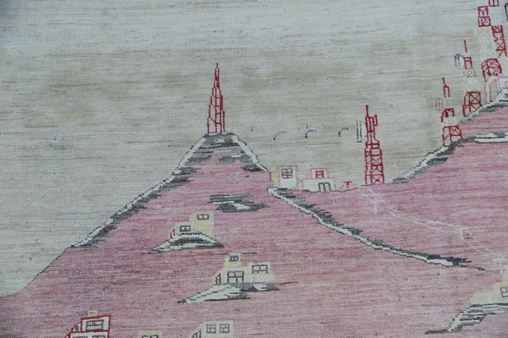 8'x9' Ariana Hand Made Land Scape War Rug