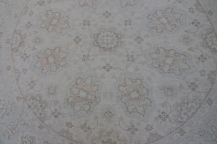 8'x8' Ariana Agra Design Ivory Blue Round Rug