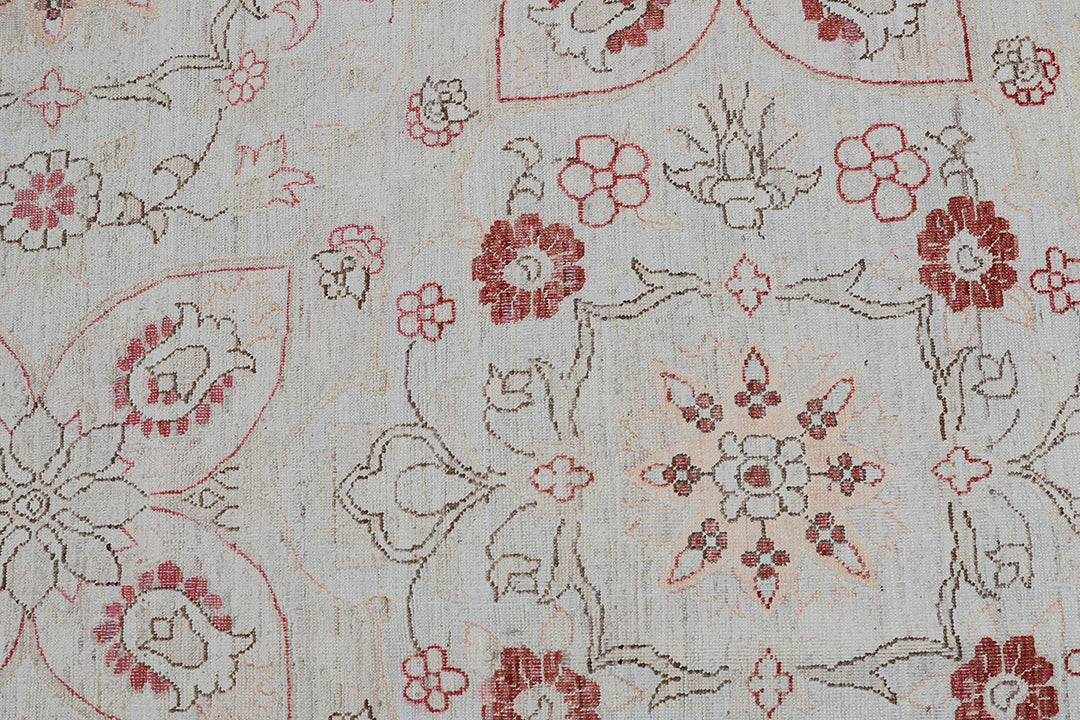 9'x12' Soft Red and White Floral Design Ariana Transitional Rug