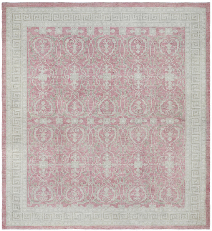 10'x12' Ariana Fine Eastern European Design Pink and Cream Beige Traditional Area Rug