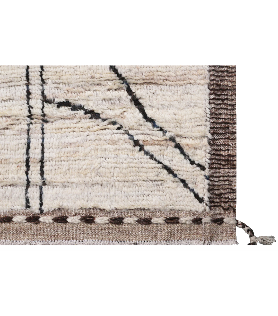 9'x12' Ariana Moroccan Style Ivory and Brown Barchi Rug