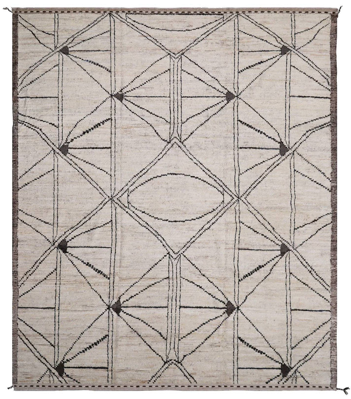 9'x12' Ariana Moroccan Style Ivory and Brown Barchi Rug