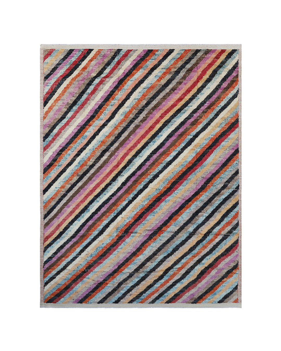 8'x11' Ariana Moroccan Style Multi Striped Barchi Medium Size Rug