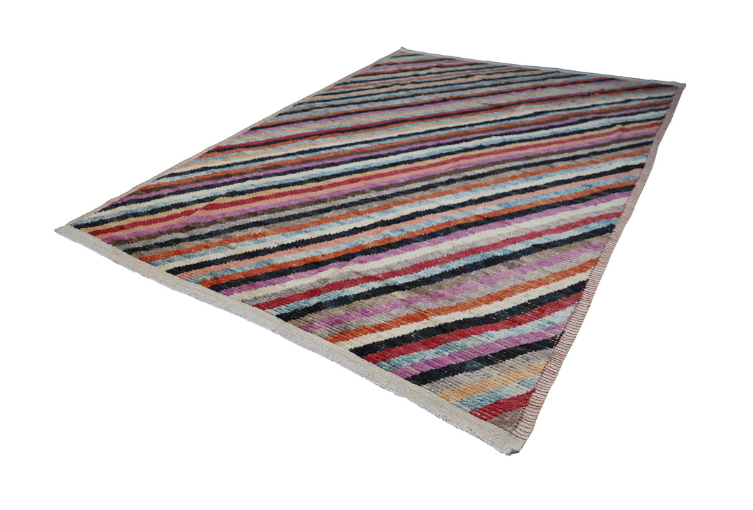 8'x11' Ariana Moroccan Style Multi Striped Barchi Medium Size Rug