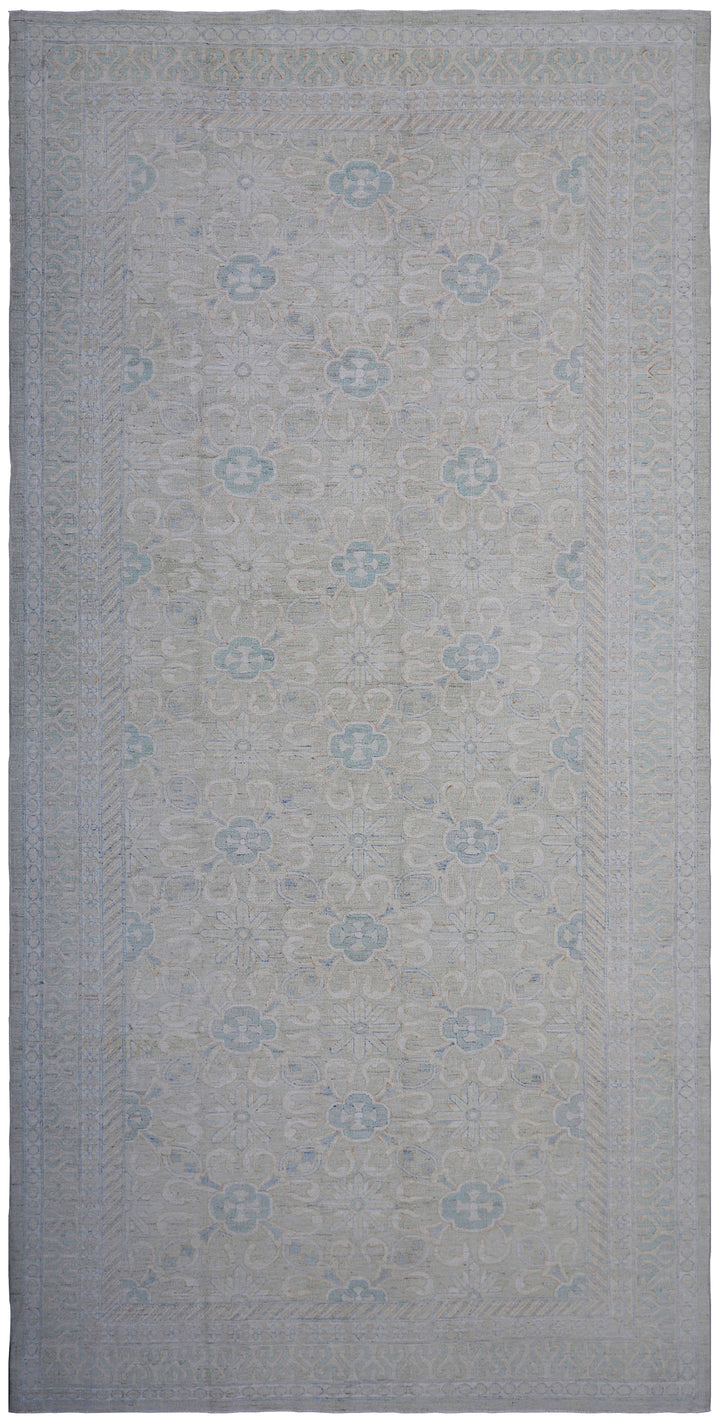 5'x10'Ariana Beige Blue Cream Pastel Transitional Gallery Rug