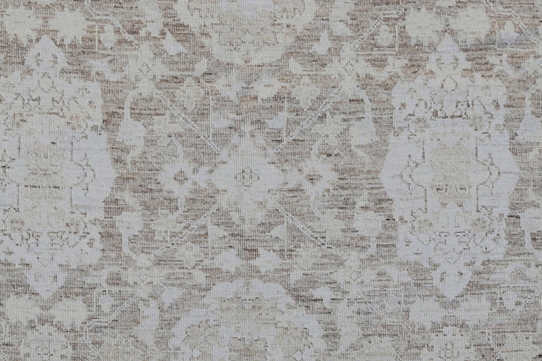 6'x9' Ariana Medium Agra Design Brown Ivory Hand Knotted Wool Rug