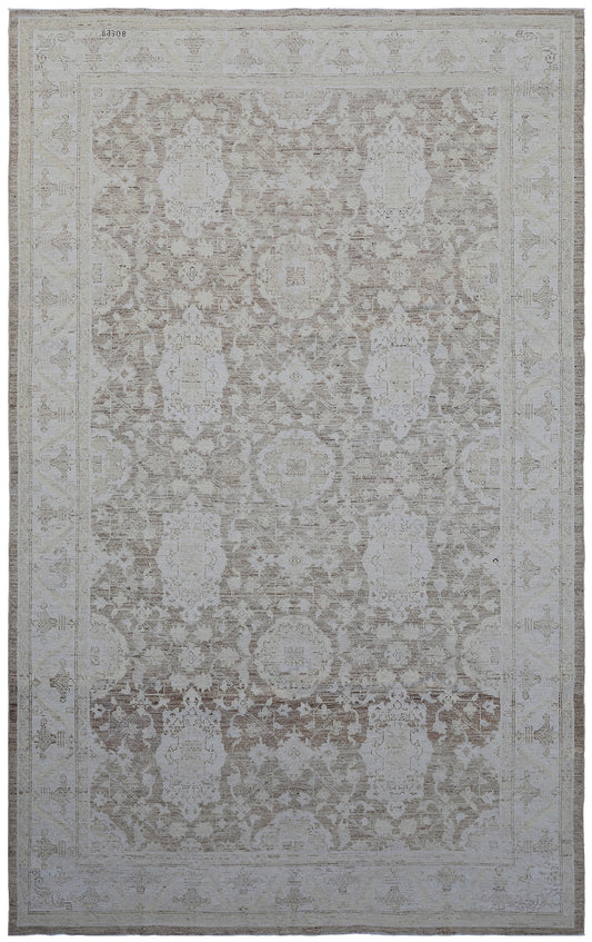 6'x9' Ariana Sultanabad Design Brown Ivory Rug