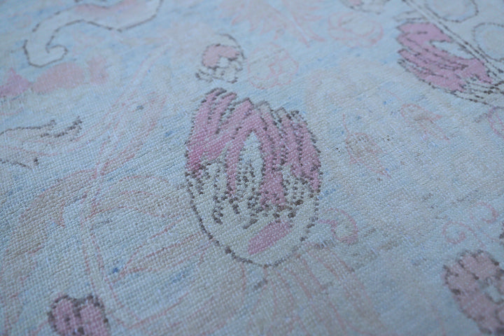 10'x13' Ariana Large Fine Traditional Blue and Magenta Hand Knotted Wool Rug