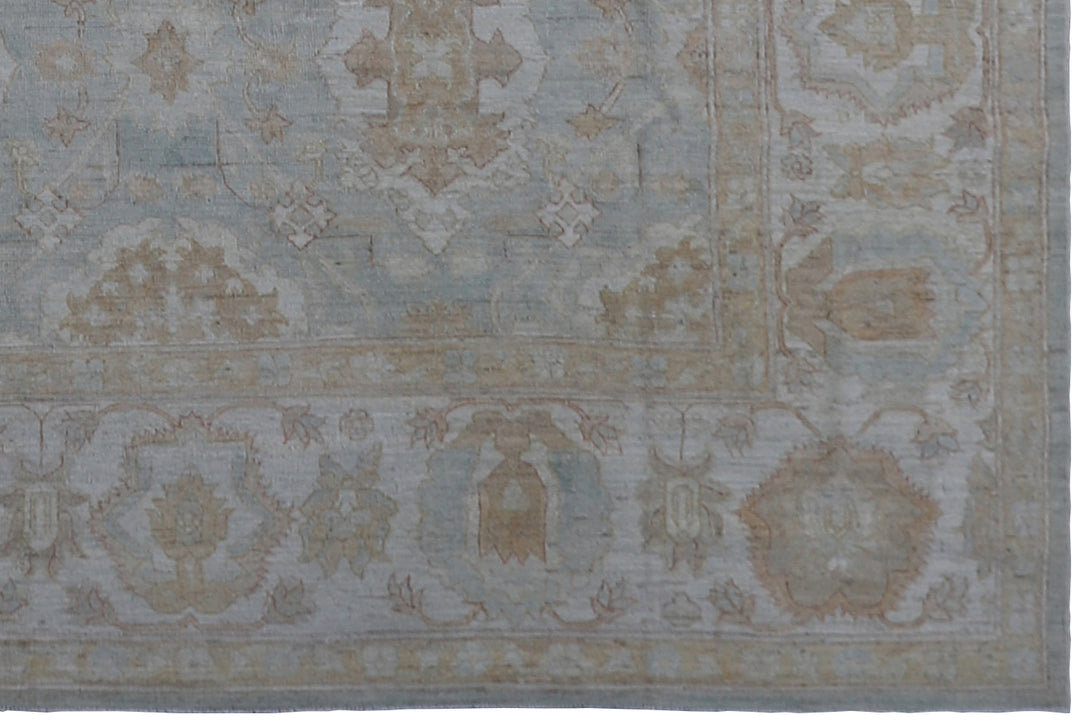 8'x10' Ariana Agra Design Blue Ivory Cream Rug