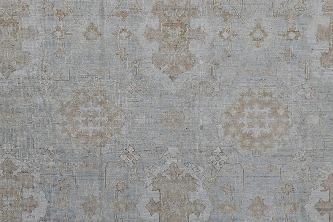 8'x10' Ariana Agra Design Blue Ivory Cream Rug