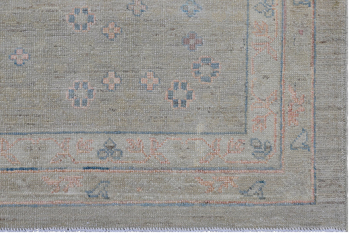 9'x12' Wool Hand-knotted Rug | Ariana Mamluk Ivory Blue Rug
