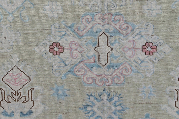 5x7 Ariana Kazak Hazara Rug - Blue Green Brown Wool Area Rug