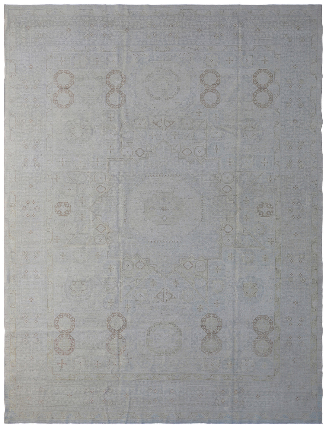 9'x12' Soft Blue Brown Mamlook Design Ariana Transitional Rug