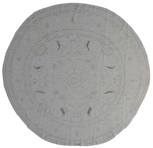 8'x8' Ariana Transitional Circular Earth Tone Color Wool Round Rug