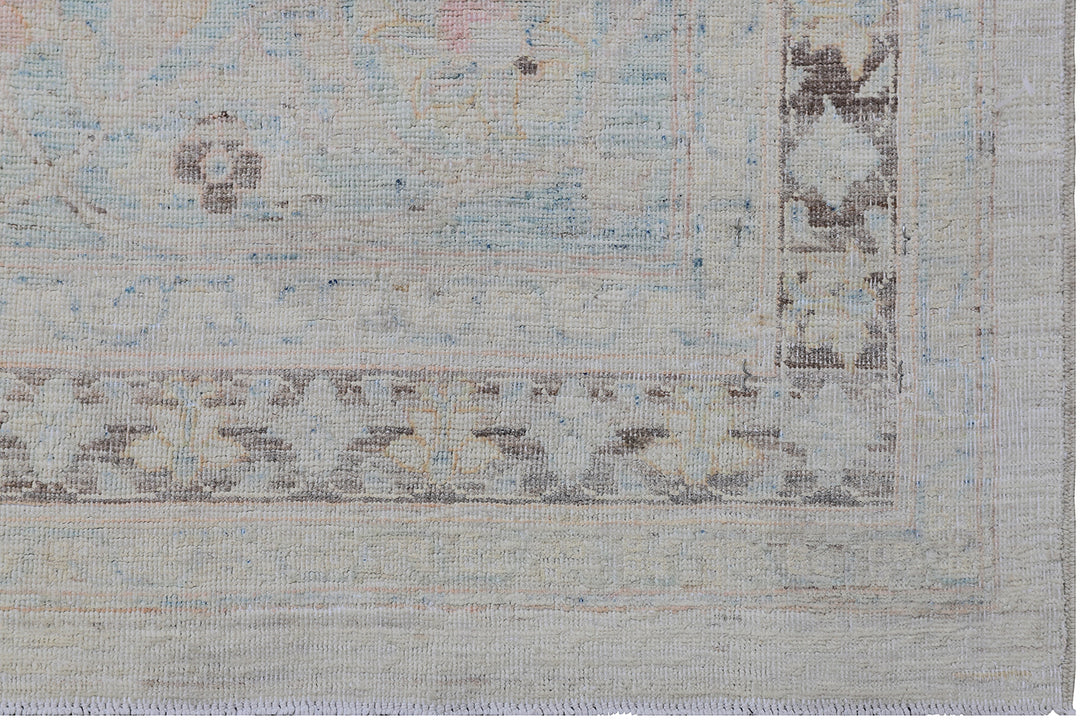 10'x13' Ariana Luxury Fine Tabriz Design Earth Tone Ivory Blue Rose Large Size Rug