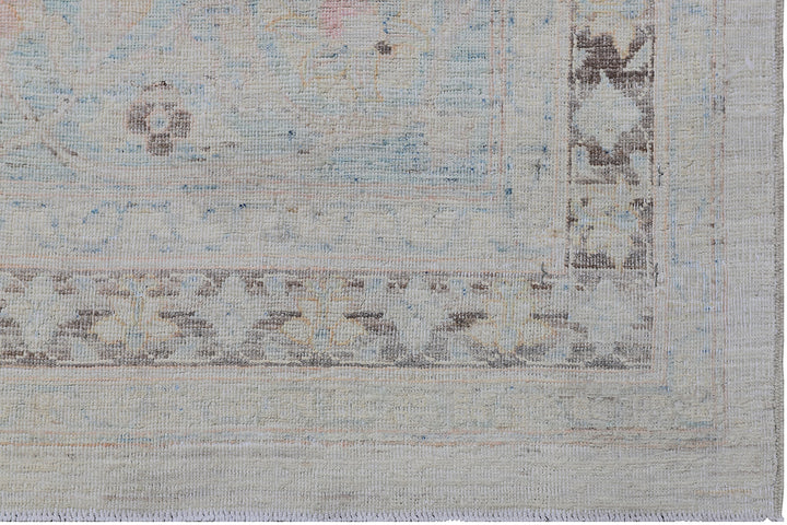 10'x13' Ariana Luxury Fine Tabriz Design Earth Tone Ivory Blue Rose Large Size Rug