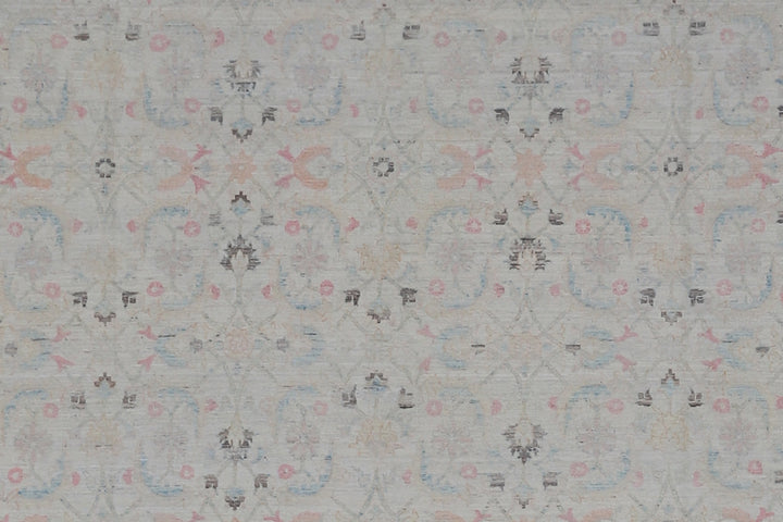 10'x13' Ariana Luxury Fine Tabriz Design Earth Tone Ivory Blue Rose Large Size Rug